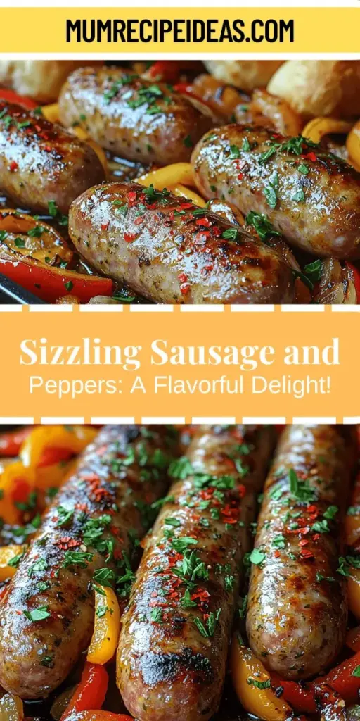Discover the vibrant flavors of Sizzling Sausage and Peppers Delight, a comforting dish that combines Italian sausage, fresh bell peppers, and aromatic herbs. This hearty recipe is perfect for family dinners or casual gatherings, showcasing the beauty of simple ingredients coming together. With its customizable spice levels and rich tastes, this dish is not just delicious but also packed with nutrients, making it a wholesome option for any meal. Enjoy cooking and savor every flavorful bite!
