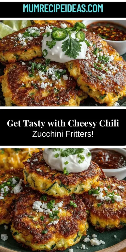 Discover the delightful taste of Cheesy Chili Zucchini Fritters, a perfect blend of tender zucchini, creamy cheddar and feta cheeses, and a spicy kick from jalapeños. This easy-to-make recipe is not only packed with nutrition but also offers a satisfying crunch in every bite. Ideal as a snack, appetizer, or light main course, these fritters will impress your family and friends. Elevate your cooking game with this flavorful and versatile dish!