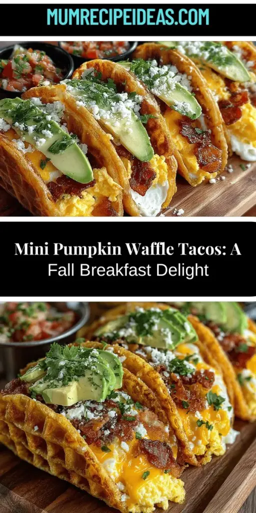 Discover the deliciousness of Mini Pumpkin Waffle Breakfast Tacos, a delightful twist on traditional morning meals. This fun recipe combines the comforting flavors of pumpkin and warm spices with crispy waffle shells and savory fillings like bacon and eggs. Perfect for cozy brunches or spicing up weekday breakfasts, these tacos not only look great but also embody the essence of autumn. Enjoy a unique blend of sweet and savory flavors that will elevate your breakfast experience!