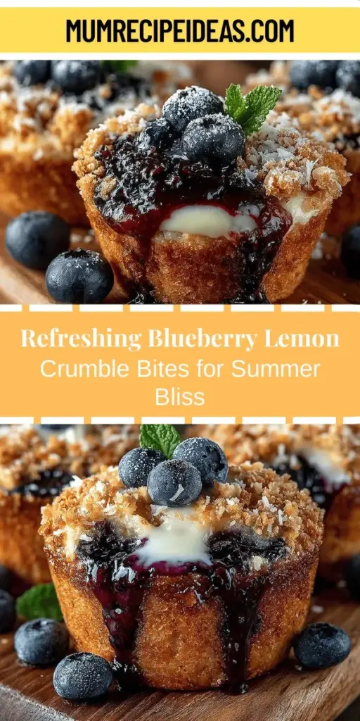 Beat the summer heat with Frosty Blueberry Lemon Crumble Bites! These refreshing treats combine the sweetness of blueberries with the zesty brightness of lemon, creating a delicious dessert that's also health-conscious. Made with wholesome ingredients like rolled oats and almond flour, they're perfect for picnics or a quick snack. Easy to prepare and freezer-friendly, these bites are sure to become a go-to summer delight. Enjoy them chilled for a delightful, guilt-free treat!
