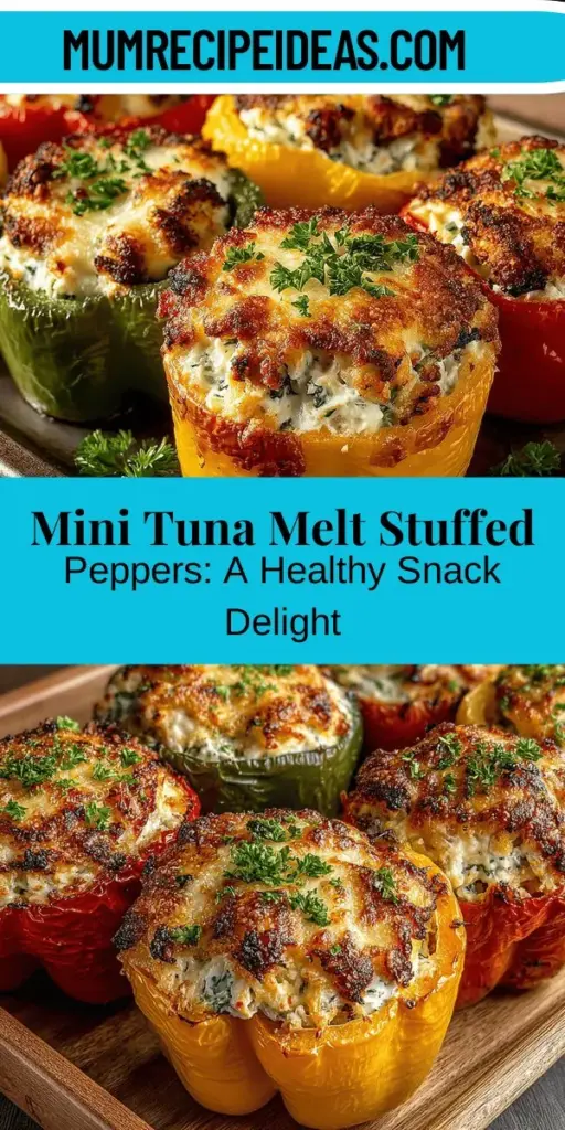 Discover a delicious and nutritious snack with Mini Tuna Melt Stuffed Peppers! These vibrant, bite-sized delights are packed with protein and healthy fats, making them perfect for any occasion, from casual family gatherings to elegant parties. Filled with tuna, creamy cheese, and fresh veggies, they're not just tasty but also easy to prepare. Enjoy them as a satisfying appetizer, light lunch, or a healthy treat that everyone will love!