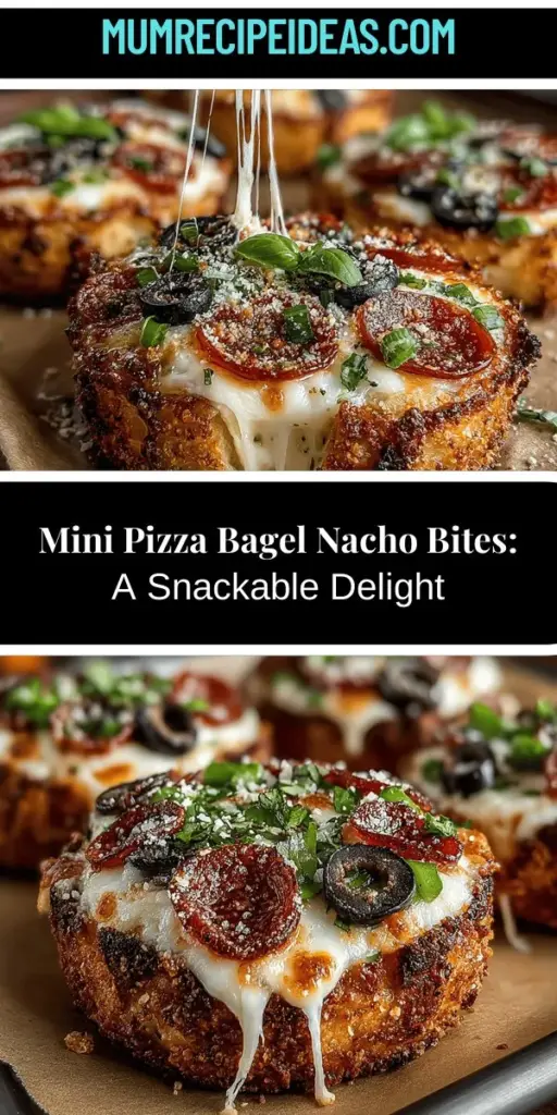 Discover the deliciousness of Mini Pizza Bagel Nacho Bites, a perfect snack to impress at parties or enjoy during movie nights. These bite-sized treats blend the classic flavors of pizza and nachos, featuring a crispy bagel base, zesty pizza sauce, and gooey mozzarella. Quick to prepare and fully customizable, this recipe is great for cooks of all skill levels. Elevate your snacking game with this fun and flavorful treat!