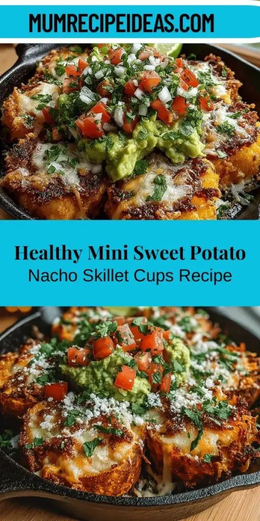 Explore the delightful Mini Sweet Potato Nacho Skillet Cups, a healthy twist on classic nachos that combines sweet potatoes and black beans for a nutritious and tasty dish. Perfect for dinner or as a party appetizer, these mini cups are topped with melted cheese and fresh ingredients like tomatoes and avocado, adding vibrant colors and flavors. Learn how to make this easy, guilt-free indulgence and impress your guests with a delicious and satisfying meal that’s as nutritious as it is delicious.