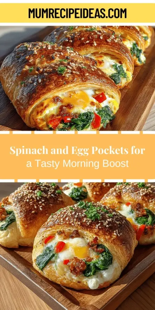 Start your morning off right with the Spinach & Egg Pockets Delight, a delicious and nutritious breakfast option! This easy recipe features a flaky crescent roll dough filled with wholesome spinach, protein-packed eggs, and your choice of cheese and vegetables for an added flavor boost. Perfect for busy mornings or impressing guests, these pockets are customizable and rich in essential vitamins. Elevate your breakfast routine with this satisfying and healthy dish that the whole family will love!