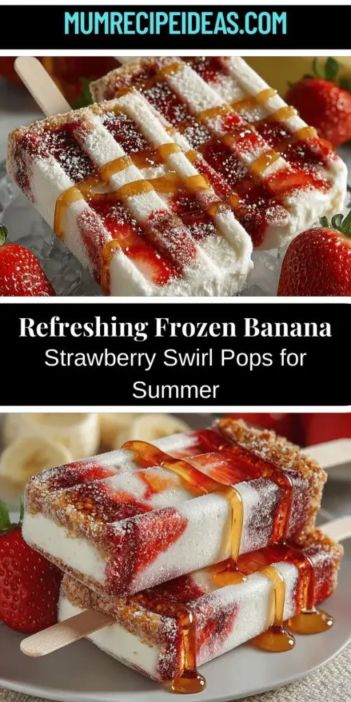Beat the summer heat with homemade Frozen Banana Strawberry Swirl Pops! This easy recipe combines the creamy sweetness of ripe bananas and the refreshing tartness of strawberries, creating a vibrant and delicious treat. Packed with nutrients, including fiber, vitamins, and probiotics, these pops are a healthy alternative to store-bought desserts. Customize your pops with different fruits or sweeteners for a personalized touch that everyone will love. Enjoy the wholesome goodness and delightful flavors this summer!