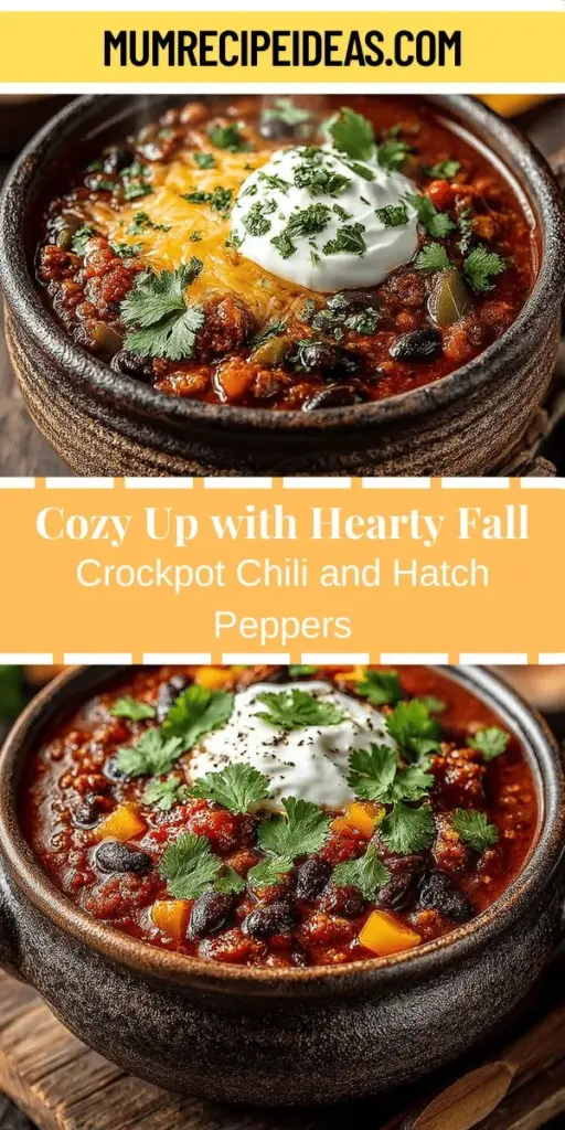 Warm up your fall evenings with this Hearty Fall Crockpot Chili featuring Hatch peppers! This comforting dish is perfect for gatherings and busy days, allowing for a set-it-and-forget-it cooking method that enhances the rich flavors. With savory ground meat, nutritious beans, and the unique taste of Hatch peppers, this chili is both satisfying and adaptable. Discover how to create this cozy meal that brings family and friends together around the table, making every bite a celebration of the season!