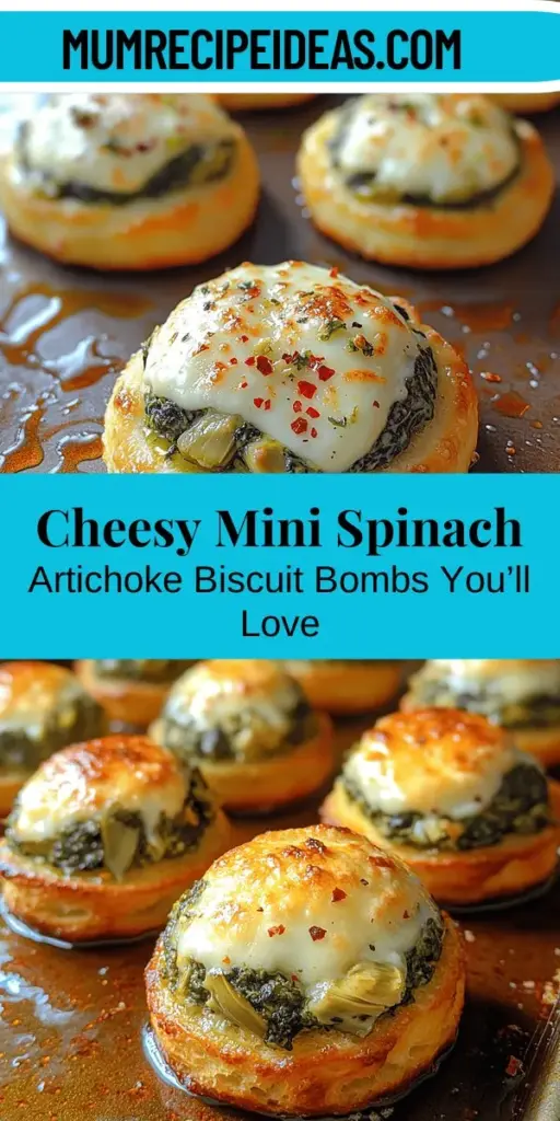 Discover the mouthwatering charm of Mini Spinach Artichoke Biscuit Bombs! This easy recipe transforms the classic spinach and artichoke dip into a fun, hand-held snack that’s perfect for any occasion. With flaky biscuits encasing a creamy filling made from fresh spinach, artichokes, and a blend of cheeses, these delicious bites are sure to be a hit at parties, game nights, or cozy evenings at home. Enjoy the savory goodness and impressive flavors in every delightful bite!