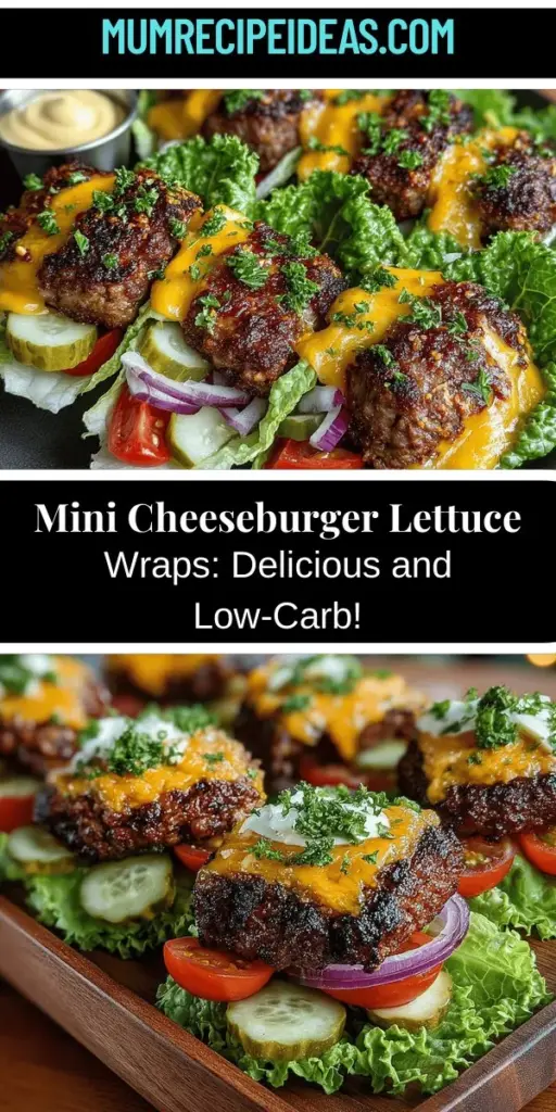 Indulge in the deliciousness of Mini Cheeseburger Lettuce Wrap Stacks, where classic burger flavors meet a healthy twist. Perfect for quick dinners, party appetizers, or satisfying lunches, these low-carb wraps feature juicy beef patties layered with melted cheese and fresh veggies, all wrapped in crunchy lettuce. Explore easy steps to create these flavorful stacks and learn about their nutritional benefits, making mealtime both fun and wholesome. Delight your family and friends with this tasty recipe!