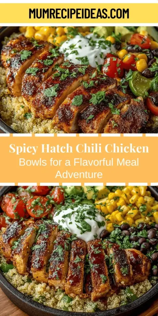 Dive into the vibrant world of Spicy Hatch Chili Chicken Bowls, a delightful culinary adventure that combines flavor and nutrition in one delicious meal. This recipe showcases the unique taste of Hatch green chilies, paired perfectly with lean chicken and nutrient-rich grains like quinoa or brown rice. Easily customizable, you can tailor the spice level and ingredients to suit any palate. Learn how to create a healthy, eye-catching bowl that brings the essence of the American Southwest to your table. Perfect for busy families looking for wholesome, satisfying meals!