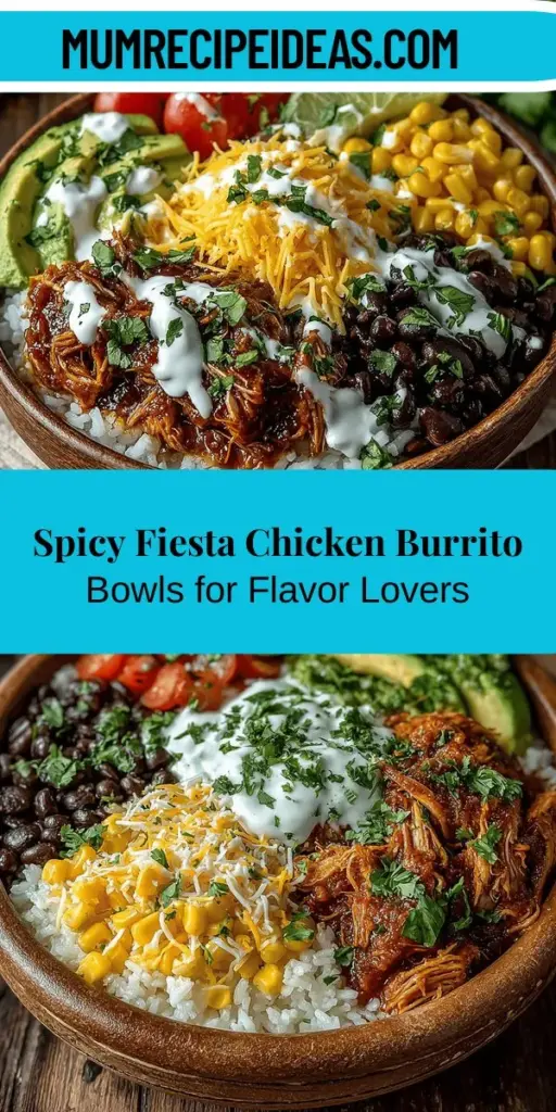 Experience a flavorful journey with Spicy Fiesta Chili Chicken Burrito Bowls, the perfect blend of zest and nutrition. This vibrant dish features chili-infused chicken served over savory rice, adorned with fresh toppings like avocado and zesty lime. Ideal for family meals or quick lunches, these customizable bowls cater to various dietary needs, making healthy eating exciting and delicious! Embrace creativity in your kitchen and savor every satisfying bite.