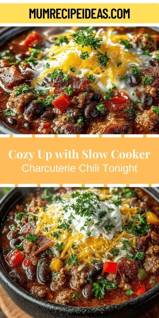 Discover a delicious twist on a classic favorite with this Slow Cooker Charcuterie Chili recipe. This hearty dish combines ground beef, Italian sausage, and pancetta with a medley of spices and fresh vegetables, creating a symphony of flavors reminiscent of a charcuterie board. Perfect for busy lifestyles, the slow cooker method allows flavors to deepen while you go about your day. Enjoy this comforting chili with crusty bread or tortilla chips for a delightful meal that will impress family and friends.