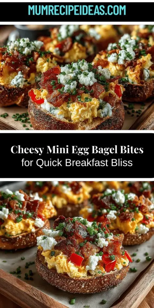 Kickstart your day with Cheesy Mini Egg Bagel Bites, the ultimate breakfast treat that combines convenience and flavor. Perfect for busy mornings, casual brunches, or snack time, these bite-sized delights are easy to make and customizable to fit any diet. Enjoy the fluffy egg filling with a mix of fresh veggies and your choice of cheese, all nestled in mini bagels. Elevate the experience with vibrant garnishes and tasty dips for a delicious twist.