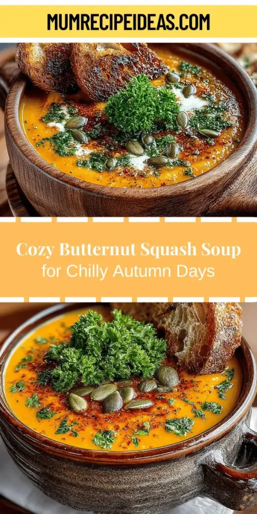 Warm up this autumn with a delightful crockpot butternut squash soup that’s perfect for chilly days. This creamy, velvety soup combines the natural sweetness of butternut squash with aromatic spices like ginger and nutmeg, creating a comforting dish that nourishes body and soul. Packed with vitamins and fiber, it's both healthy and satisfying. Effortlessly prepare this seasonal favorite in your crockpot for a rich, flavorful meal with minimal fuss. Enjoy the cozy embrace of homemade soup all season long!