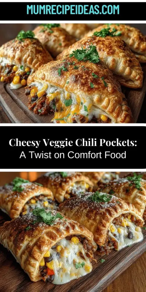 Discover the comforting and nutritious Cheesy Veggie Chili Pockets, a delightful twist on a classic dish! Bursting with gooey cheese, protein-rich beans, and vibrant vegetables, these easy-to-make pockets are perfect for any occasion. Ideal for quick weeknight dinners or fun appetizers, they can be enjoyed fresh or frozen for later. Packed with flavor and wholesome ingredients, this recipe is a must-try for anyone looking to create a satisfying meal that impresses.