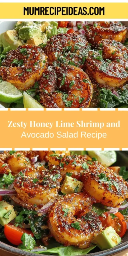 Discover the vibrant flavors of Honey Lime Shrimp and Avocado Salad, a perfect meal for warm days or light dinners. This delightful dish combines juicy shrimp, creamy avocado, and a colorful array of vegetables, all drizzled in a zesty honey-lime marinade. Not only is it a feast for the senses, but it's also packed with nutrients, offering a healthy balance of protein and healthy fats. Impress your guests or enjoy it as a nourishing meal any time. Ideal for BBQs or special dinners, this salad is sure to become a favorite!