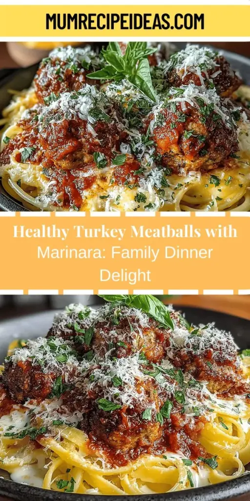 If you're looking to brighten up family dinners with a healthy twist, try these savory baked turkey meatballs with marinara. Made with lean turkey, fresh herbs, and a zesty homemade sauce, this dish is both nutritious and comforting. Perfectly versatile, you can serve them over spaghetti, in sandwiches, or with salads. Whip up this easy recipe for a delicious meal the whole family will love, ensuring dinner is both satisfying and guilt-free!