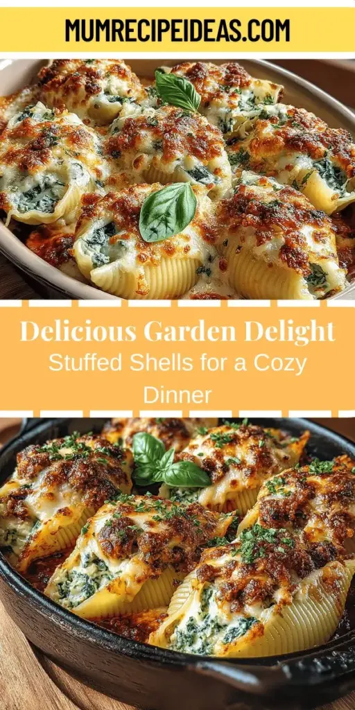 Explore the vibrant world of Garden Delight Stuffed Shells, a delicious vegetarian dish that combines large pasta shells filled with creamy ricotta, mozzarella, and fresh veggies like spinach and zucchini. This comforting recipe is not only easy to prepare but also perfect for family dinners or gatherings. Packed with flavor and nutrients, it’s a delightful meal that can impress guests or make busy weeknights easier. Create this visually stunning dish that everyone will love!
