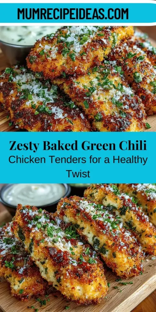 Discover a delicious twist on a classic favorite with Zesty Baked Green Chili Chicken Tenders. These mouthwatering tenders combine juicy chicken with the vibrant heat of green chilies and a blend of spices, perfect for any weeknight dinner or gathering. Baked for a crispy finish without the guilt of frying, they’re easy to prepare and packed with flavor. Serve them with your favorite dipping sauces and sides for a healthy, satisfying meal everyone will love.