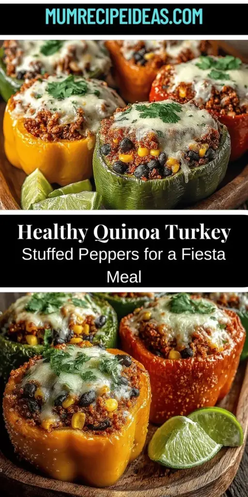 Discover the delicious and nutritious Quinoa & Turkey Fiesta Stuffed Peppers, a perfect dish for family meals or meal prep. These vibrant peppers are filled with a healthy blend of quinoa, lean ground turkey, and a variety of vegetables, providing a balanced combination of protein and fiber. Easy to customize, this recipe suits any dietary preference, from vegetarian to low-carb, ensuring everyone can enjoy a satisfying and flavorful meal. Add a sprinkle of fresh herbs and a squeeze of lime for an extra burst of flavor!