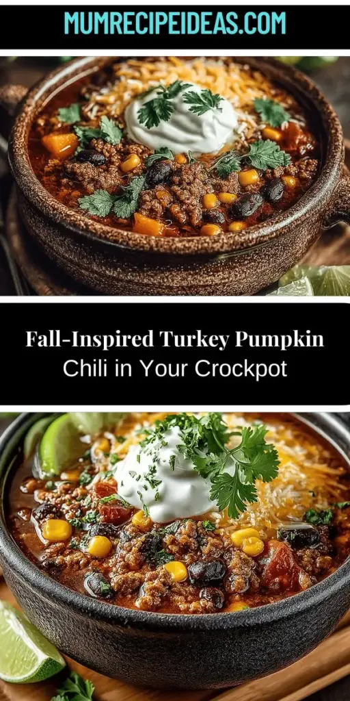 Warm up your fall evenings with Cozy Crockpot Turkey Pumpkin Chili, a delightful twist on traditional chili that combines lean ground turkey and nutritious pumpkin puree. This hearty dish is not only rich in flavor but also packed with health benefits, thanks to beans and vibrant spices. Perfect for busy weeknights, simply layer your ingredients in the crockpot, set it, and let the flavors meld together while you go about your day. Enjoy a comforting bowl of autumn bliss!