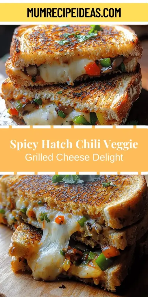 Elevate your grilled cheese game with this Spicy Hatch Chili Veggie Grilled Cheese recipe, featuring a perfect blend of sharp cheddar and creamy Monterey Jack cheeses. Infused with the smoky heat of Hatch green chilies, sautéed bell peppers, and mushrooms, this sandwich is bursting with flavor and comfort. Enjoy the crispy, golden-brown exterior while savoring the gooey, melty interior. Perfect for any meal, this gourmet twist will satisfy your cravings and impress your guests.