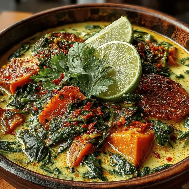 In the world of culinary delights, few dishes stand out quite like the Sweet Potato Spinach Delight Curry. This vibrant, creamy curry not only pleases the palate but also serves as a feast for the eyes, showcasing the rich orange of sweet potatoes and the luscious green of fresh spinach. Combining these two nutrient-dense ingredients, this recipe offers a harmonious blend of flavors and textures that can cater to various dietary preferences, making it a favorite among vegans, vegetarians, and health-conscious eaters alike.