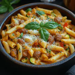 In the realm of comfort food, few dishes can rival the satisfaction of a hearty pasta meal. With its rich textures and bold flavors, pasta has long been a beloved staple in kitchens around the world. This blog post introduces a delightful recipe for One-Pot Fiery Sausage Pasta, an easy and flavorful dish that tantalizes the palate with the zestiness of spicy Italian sausage, complemented by the creaminess of heavy cream and Parmesan cheese. Perfect for busy weeknights, this one-pot wonder minimizes cleanup while maximizing flavor and enjoyment. Let’s dive into the details of this delicious recipe, exploring its background, key ingredients, and the initial preparation steps that bring this dish to life.