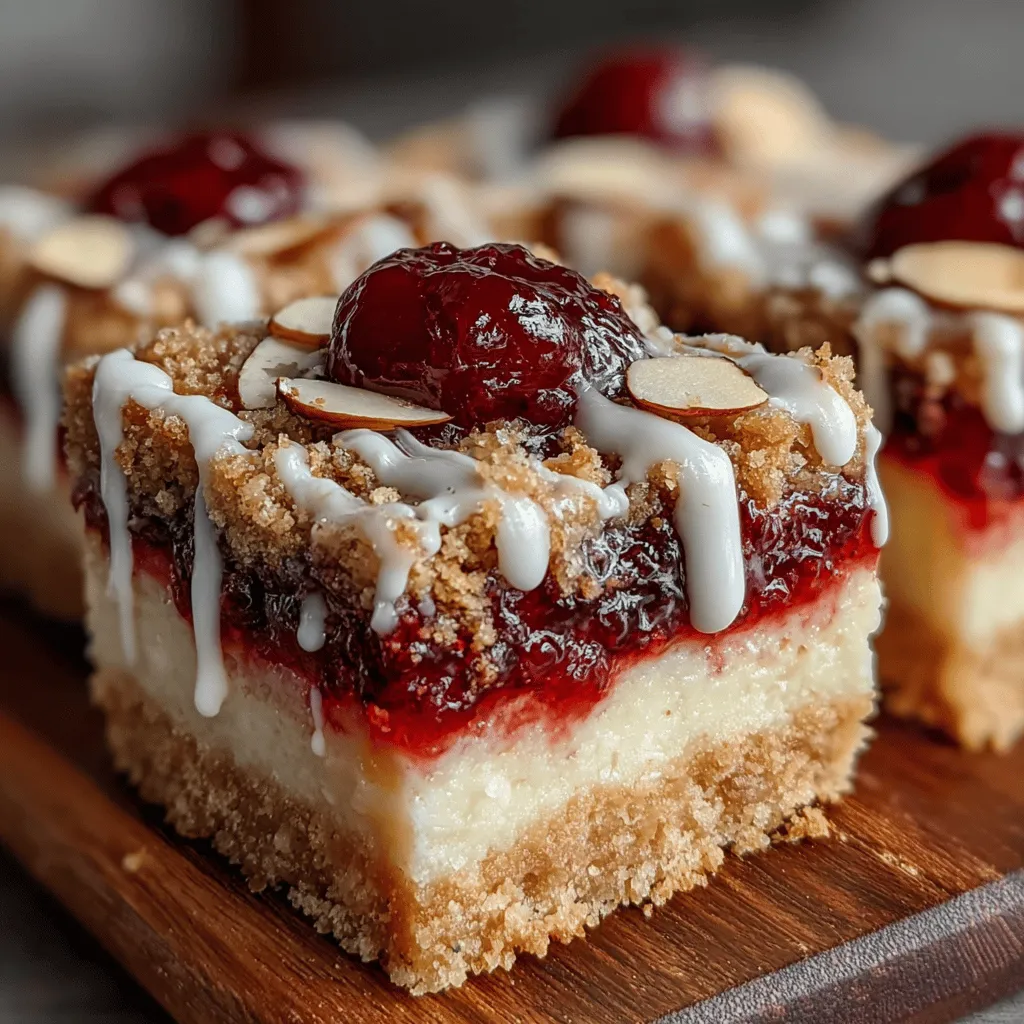In the world of desserts, few things can rival the joy of homemade pie bars, especially when they feature the vibrant flavors of cherries and the nutty essence of almond. Cherry Bliss Pie Bars with Almond Glaze are not just a treat for the taste buds; they are a feast for the eyes. These delightful bars combine a luscious cherry filling with a buttery crust, topped off with a smooth almond glaze, making them perfect for gatherings, picnics, or simply indulging at home. The combination of sweet and tart cherries, complemented by the rich and warm notes of almond, creates a dessert experience that is sure to impress.