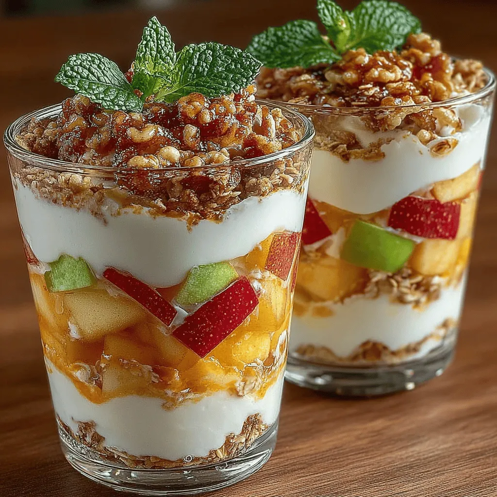 In the realm of healthy snacks, few dishes capture the essence of wholesome indulgence quite like Cinnamon Apple Yogurt Swirl Cups. This delightful recipe artfully combines the crispness of fresh apples with the creaminess of Greek yogurt, enhanced by a touch of sweetness from maple syrup. The result is a perfect treat that can be enjoyed at any time of the day—whether as a nutritious breakfast, a satisfying snack, or a light dessert. What makes these cups particularly appealing is their simplicity and quick preparation, allowing even the busiest of individuals to whip up a delicious and healthful indulgence in no time.