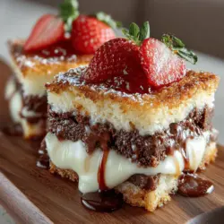 In the realm of desserts, creativity knows no bounds, and the Grilled Neapolitan Cake Sandwich Melt stands as a delicious testament to the art of fusion cooking. This innovative recipe takes a classic dessert concept and turns it on its head, blending the comforting flavors of cake with the practicality and fun of a sandwich. Imagine sinking your teeth into a warm, melty creation that combines the rich flavors of chocolate, the smoothness of vanilla, and the sweet tang of strawberry—all in one delectable bite.