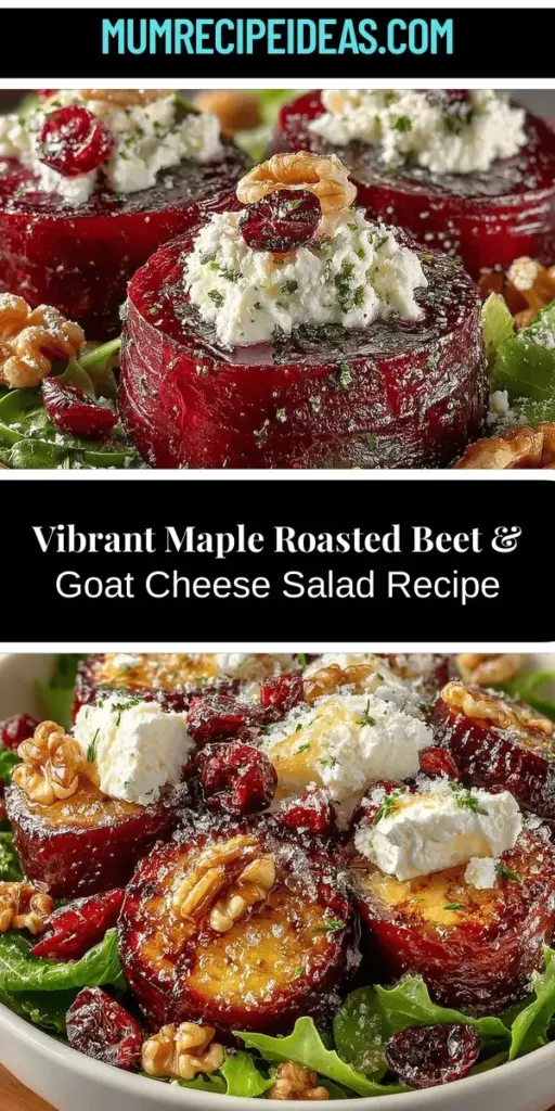 Discover a vibrant and nutritious Maple Roasted Beet & Goat Cheese Salad that will elevate your salad game! This delightful dish combines the earthy sweetness of roasted beets with creamy goat cheese and crunchy walnuts, all drizzled with a homemade maple-balsamic dressing. Perfect as a side or light main course, this salad adapts to any occasion while promoting health with seasonal ingredients. Enjoy a burst of flavor and colorful presentation on your plate!