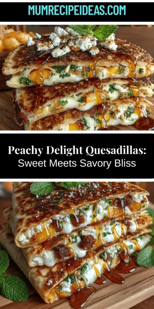 Explore the delightful world of Peachy Delight Quesadillas, where sweet and savory flavors come together in an unforgettable dish. This innovative recipe features juicy peaches paired with creamy mozzarella and tangy goat cheese, all wrapped in soft flour tortillas. Perfect for any occasion, from casual dinners to elegant gatherings, these quesadillas are easy to prepare and sure to impress. Discover how to create this culinary fusion and elevate your cooking game!