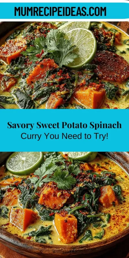 Discover the vibrant flavors of Sweet Potato Spinach Delight Curry, a nutrient-packed dish perfect for health-focused eaters. This creamy curry unites sweet potatoes and fresh spinach, delivering not only a feast for the senses but also a wealth of vitamins and minerals. With its aromatic spices and rich textures, it's ideal for vegans and vegetarians. Learn how to create this delightful meal that enhances your vegetable intake and satisfies your taste buds.