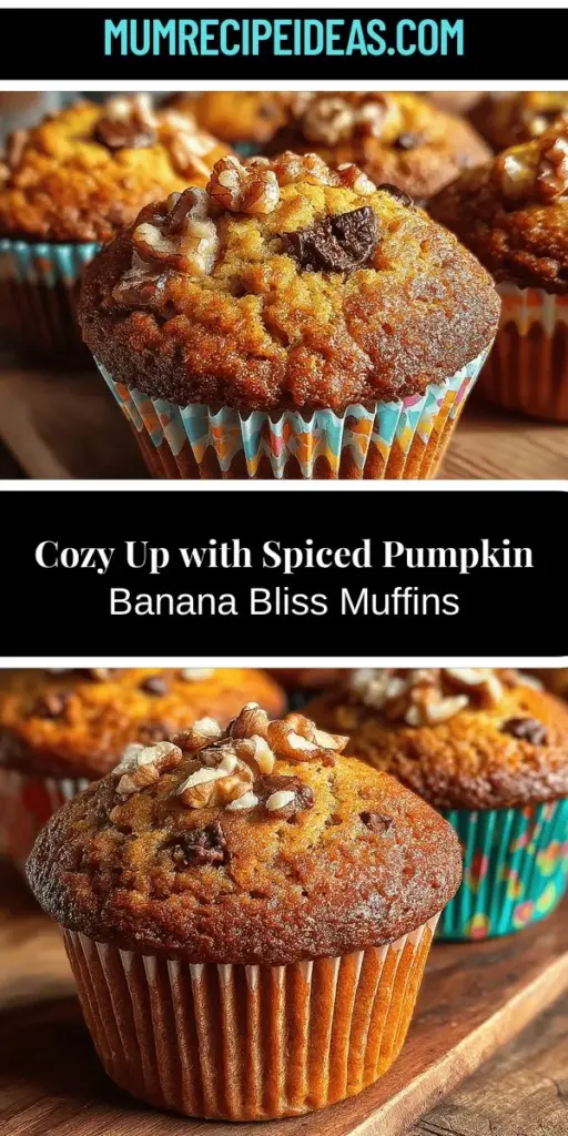Embrace the cozy flavors of fall with Spiced Pumpkin Banana Bliss Muffins! These muffins combine the rich taste of pumpkin and the natural sweetness of ripe bananas, creating a moist treat perfect for any occasion. Enhanced with warm spices like cinnamon and nutmeg, they’re not only delicious but also packed with nutrients. Ideal for breakfast, snacks, or dessert, these muffins are sure to warm your heart and home. Get ready to fill your kitchen with delightful aromas!