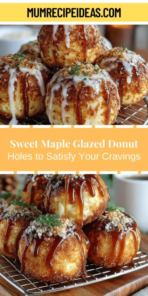 Indulge in the homemade joy of maple glazed donut holes with this delightful recipe! These fluffy, bite-sized treats are perfect for any occasion, whether they’re served at breakfast, snacks, or as dessert. The rich, warm maple glaze enhances the sweetness and flavors of these airy morsels. With easy steps to create the dough and a simple glaze, you’ll enjoy the satisfying experience of making these irresistible delights from scratch. Ideal for sharing or savoring solo, these donut holes promise to bring smiles all around!