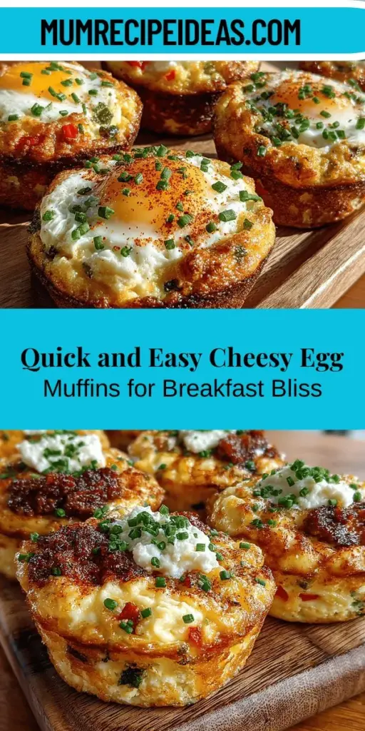 Start your day right with Cheesy Breakfast Egg Muffins, the ultimate solution for busy mornings. These portable muffins combine eggs, veggies, and cheese for a nutritious and delicious meal that can be made ahead of time. Perfect for families or anyone on the go, these versatile muffins cater to various dietary preferences and are easy to customize. Enjoy a wholesome breakfast that’s ready in minutes and packed with flavor and energy!