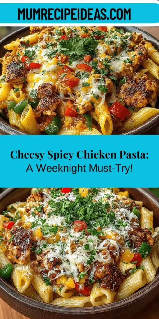 Indulge in the flavors of Cheesy Spicy Chicken Pasta Delight, a perfect weeknight dinner that combines the heartiness of pasta, zesty spices, and rich cheddar cheese. This dish features tender chicken, sautéed vegetables, and a creamy cheese sauce that melds everything together wonderfully. Easy to prepare and customizable, it’s great for busy families or gatherings. Gather your ingredients and treat yourself to a comforting meal that everyone will love!