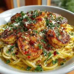 To start making your Zesty Lemon Garlic Shrimp Pasta, the first step is cooking the pasta. Choose a high-quality spaghetti or linguine for this recipe, as these types of pasta hold onto the sauce beautifully. Fill a large pot with water and add a generous amount of salt; this is crucial for seasoning the pasta. Bring the water to a rolling boil before adding your pasta.