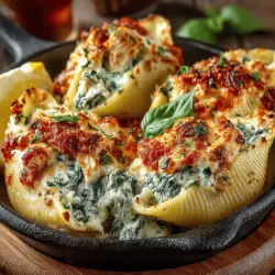 Cheesy Chicken & Spinach Stuffed Shells have garnered a dedicated following among home cooks, and it’s easy to see why. As a quintessential comfort food, this dish offers a rich and satisfying experience that evokes feelings of warmth and nostalgia. The creamy filling is not only delicious but also packed with nutritional benefits, particularly thanks to the inclusion of spinach. This leafy green is known for its high iron and vitamin content, making it a smart addition to any meal.