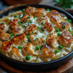 When it comes to comfort food, few dishes rival the creamy richness of Chicken Alfredo. This beloved Italian-American classic combines tender chicken, luscious fettuccine, and a velvety Alfredo sauce that’s simply irresistible. The addition of sweet peas not only enhances the dish's flavor profile but also adds a burst of color and nutrition. In a world where time is often scarce, the Creamy Chicken Alfredo Skillet with Peas has emerged as a go-to recipe for families seeking a quick, satisfying meal that doesn’t compromise on taste.