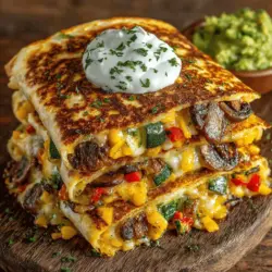 Whole wheat tortillas serve as a fantastic base for your Colorful Veggie Delight Quesadillas. Unlike their refined counterparts, whole wheat tortillas retain the bran and germ, providing a wealth of nutrients. They are high in dietary fiber, which aids digestion, helps maintain blood sugar levels, and contributes to feelings of fullness. Additionally, whole wheat tortillas are a good source of essential minerals such as iron and magnesium, making them a healthier choice for your meal.