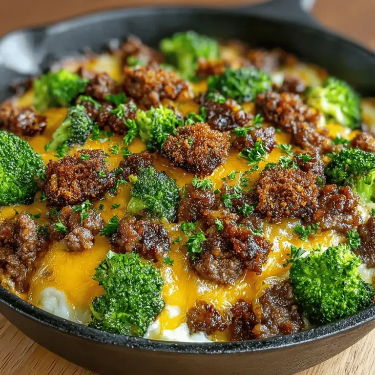 In today’s fast-paced lifestyle, where juggling work, family, and personal commitments can often feel overwhelming, cooking a nutritious meal sometimes takes a backseat. Enter the One-Pan Cheesy Beef and Broccoli Bake—a culinary gem that marries convenience with flavor. This dish is not only a feast for the palate but also a well-rounded meal that encompasses protein, vegetables, and grains, all cooked in a single skillet. The beauty of this recipe lies in its simplicity and hearty nature, making it an ideal option for busy weeknights or family gatherings.