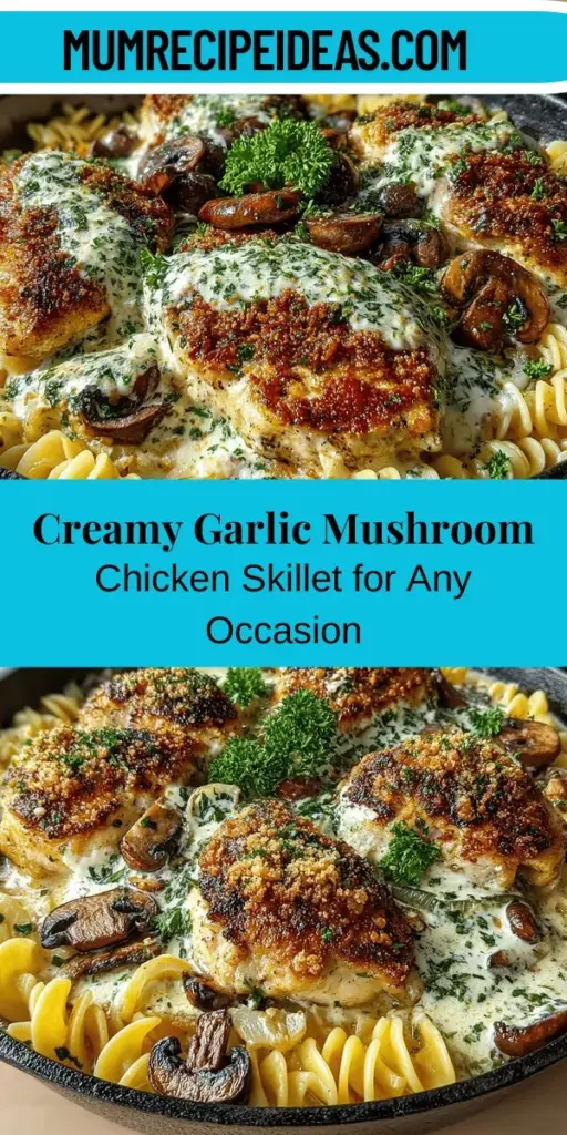 Discover the delightful Creamy Garlic Mushroom Chicken Skillet, a perfect blend of simplicity and rich flavors that elevates any occasion. This dish is incredibly versatile, pairing well with fluffy rice, pasta, or crusty bread. With easy preparation steps and adaptable ingredients, even novice cooks can impress their family and friends. Enjoy a comforting meal that brings joy to your dining table and explore a taste experience everyone will love.