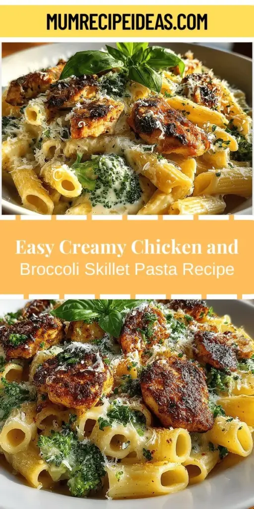 Looking for a quick yet comforting meal? Try Creamy Chicken and Broccoli Skillet Pasta! This dish combines tender chicken, vibrant broccoli, and al dente pasta in a luscious creamy sauce that’s both satisfying and nutritious. Ready in just 30 minutes, it’s perfect for busy weeknights. Elevate your dinner with wholesome ingredients that offer both flavor and comfort, making it a favorite for families and individuals alike. Enjoy this easy and delicious recipe today!