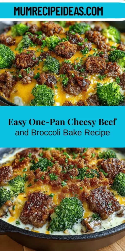 Discover the ultimate comfort food with this One-Pan Cheesy Beef and Broccoli Bake! Perfect for busy weeknights, this dish combines ground beef, fresh broccoli, and hearty grains, all topped with gooey cheese and crunchy breadcrumbs for a satisfying meal. The simple preparation and minimal cleanup let you focus on enjoying time with family while savoring every delicious bite. Elevate your dinner routine with this nutritious and easy-to-make recipe!