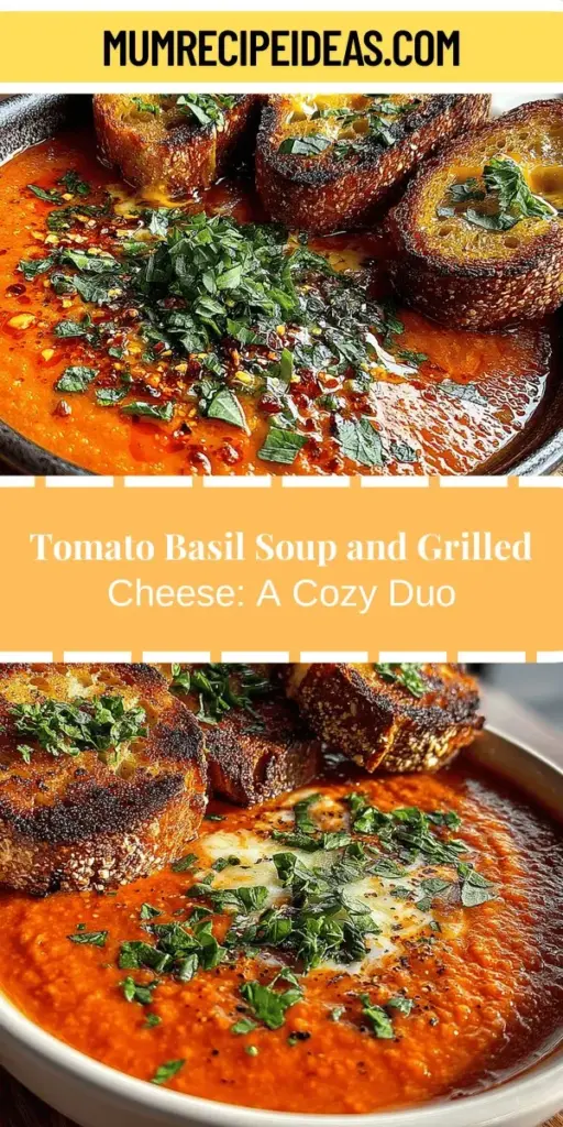 Indulge in the ultimate comfort food with Tomato Basil Bliss paired with Crunchy Grilled Cheese. This classic duo combines velvety tomato basil soup, rich in flavors from fresh tomatoes and basil, with a golden-brown grilled cheese sandwich, perfectly crispy and melty. Discover the importance of fresh ingredients and easy steps to whip up this nostalgic meal that warms both the stomach and soul. Perfect for lunch, dinner, or a cozy night in, this recipe is a delightful choice for any occasion.