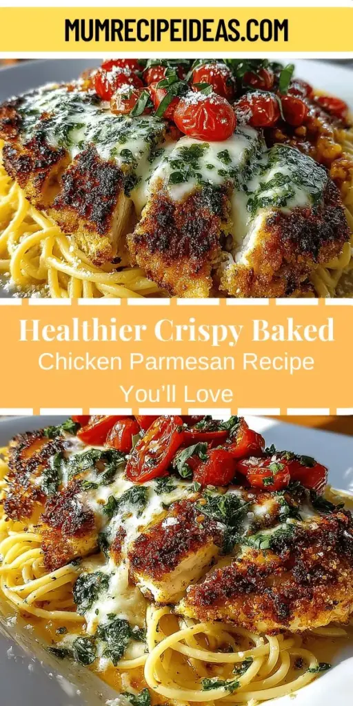 Discover the joy of making Crispy Baked Chicken Parmesan, a healthier twist on the beloved Italian classic. This dish combines tender, juicy chicken with a crunchy breadcrumb coating, rich marinara sauce, and melted cheese, all baked to perfection. Ideal for weeknight dinners or special occasions, it pairs beautifully with spaghetti or salads. Explore flexible options to adapt to different tastes and impress your family and friends with this flavorful meal!