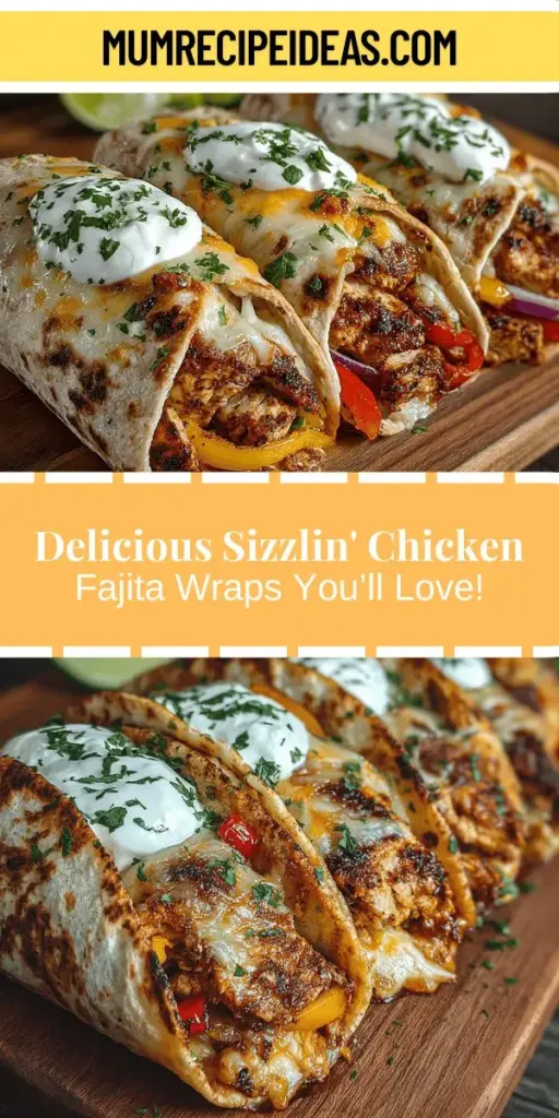 Discover the delicious world of Sizzlin’ Chicken Fajita Wraps, a twist on a classic favorite! Perfect for any occasion, these wraps blend tender marinated chicken with vibrant bell peppers and onions, all wrapped in a warm tortilla. Quick to prepare and fully customizable, they suit various tastes and dietary needs. Enjoy the balance of flavors and textures while creating a satisfying meal that’s wholesome and fun to make. Ideal for family dinners or gatherings!