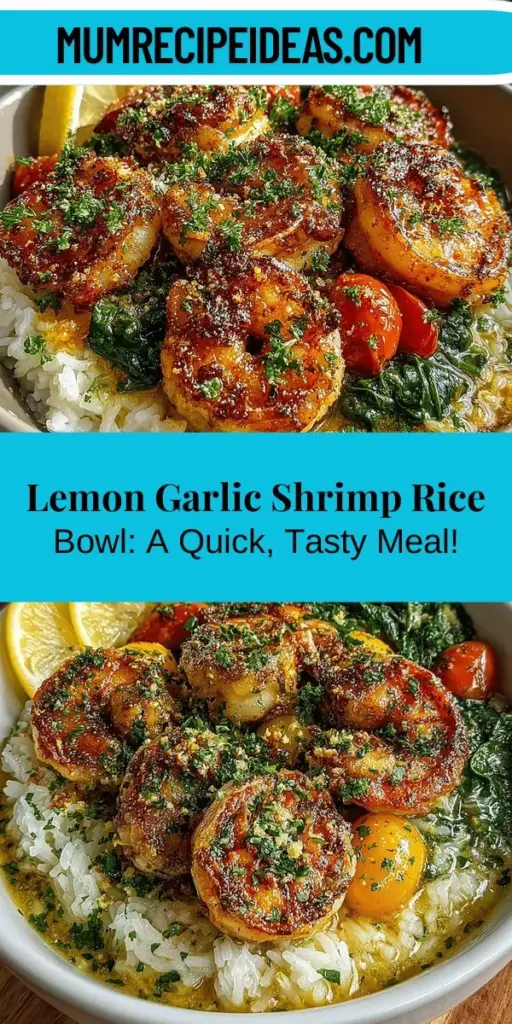 Discover the deliciousness of the Zesty Lemon Garlic Shrimp & Rice Bowl! This refreshing dish combines succulent shrimp with a vibrant garlic-lemon sauce, served over aromatic jasmine rice. Perfect for a quick weeknight meal or special occasions, it offers a satisfying mix of flavors and essential nutrients. With bright ingredients like spinach and tomatoes, this bowl not only nourishes but also delights the senses. Dive into this flavorful recipe and elevate your dinner game today!