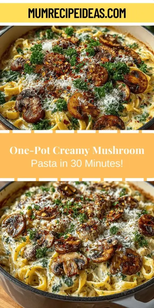 Discover the joys of comfort food with the One-Pot Creamy Mushroom Pasta Delight. This easy-to-follow recipe combines earthy baby bella mushrooms, fettuccine pasta, and a rich, velvety cream sauce, all cooked in a single pot for minimal cleanup. Perfect for busy weeknights or family gatherings, this dish offers a delightful blend of flavors and creamy texture that will leave everyone satisfied. Elevate your cooking game with this simple, gourmet meal in just 30 minutes!